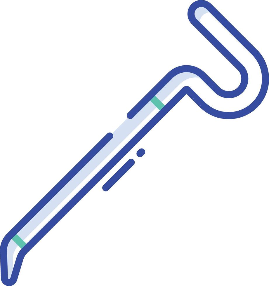 Crowbar outline color illustration vector