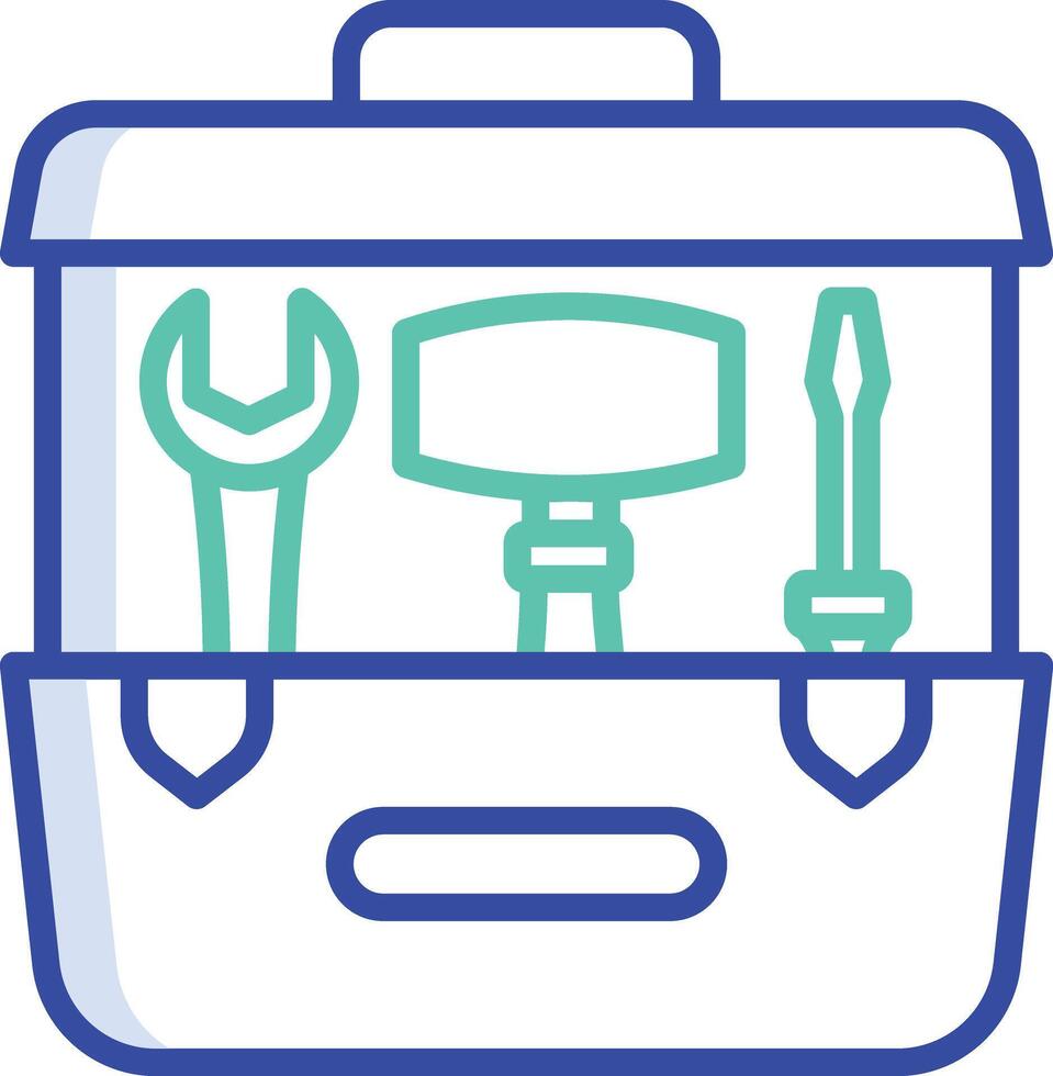 Toolbox outline color illustration vector