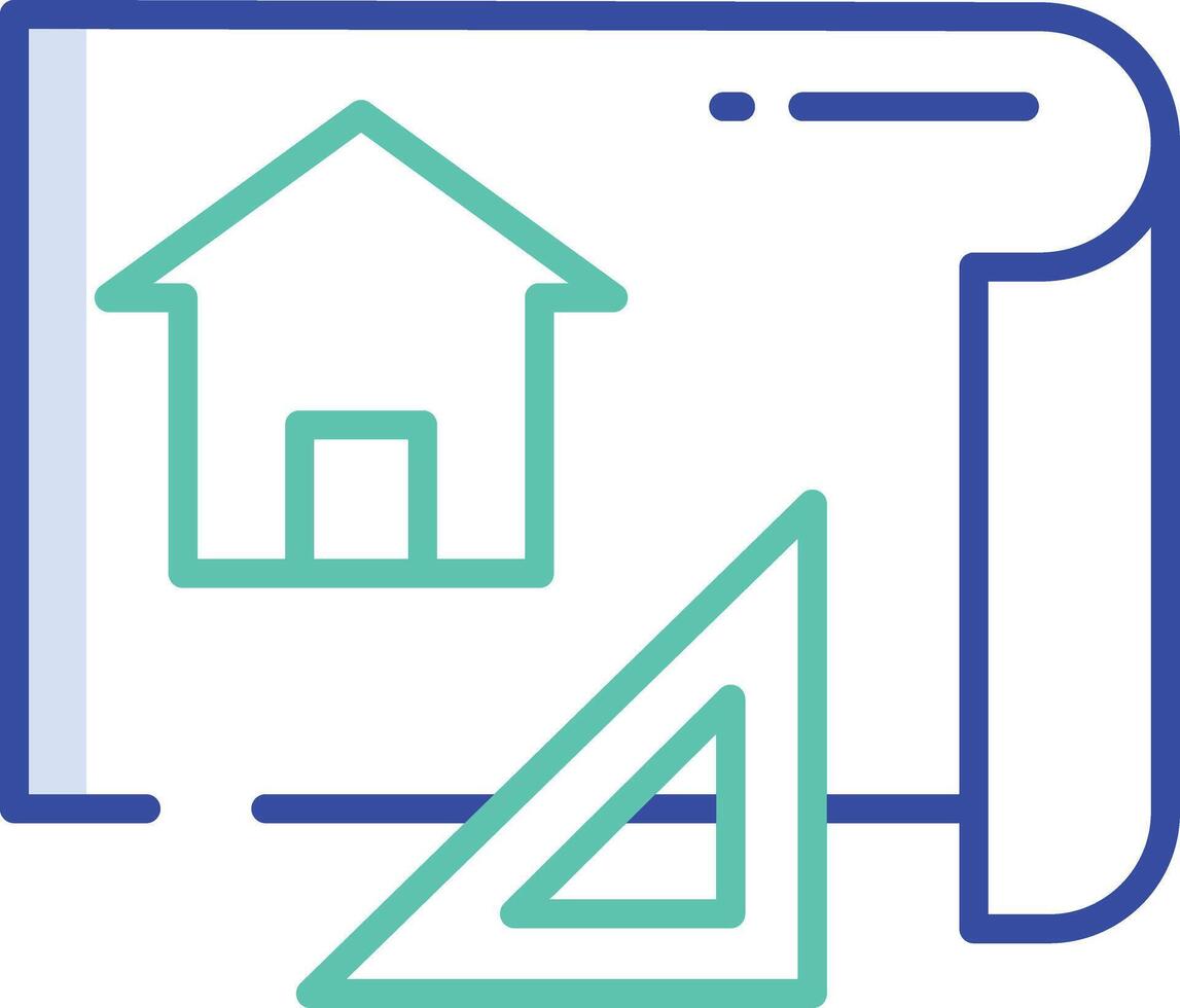 Blueprint outline color illustration vector