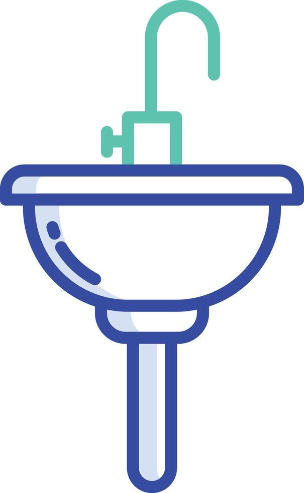 Sink outline color illustration vector