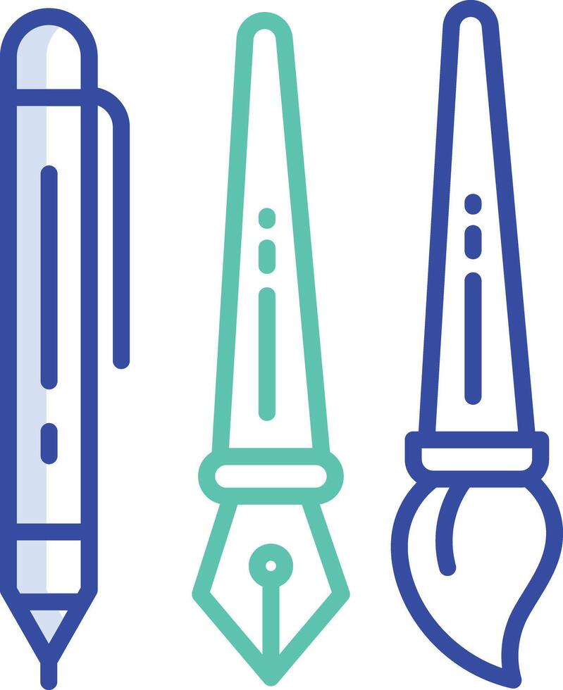 Paint Brush outline color illustration vector