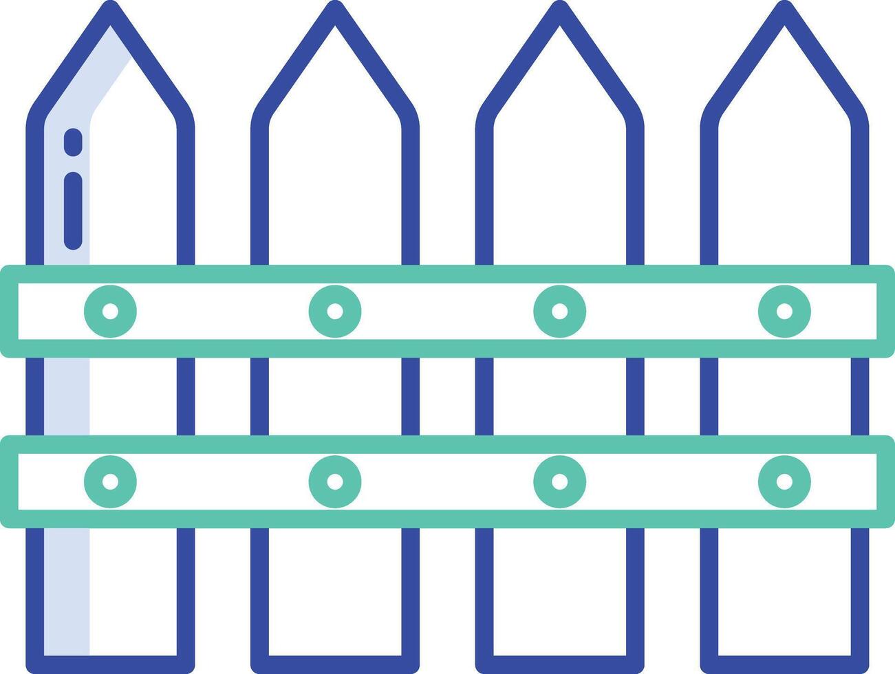 fence outline color illustration vector