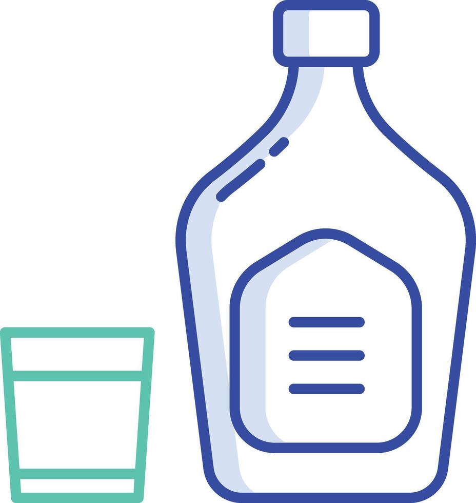 Whiskey outline color illustration vector