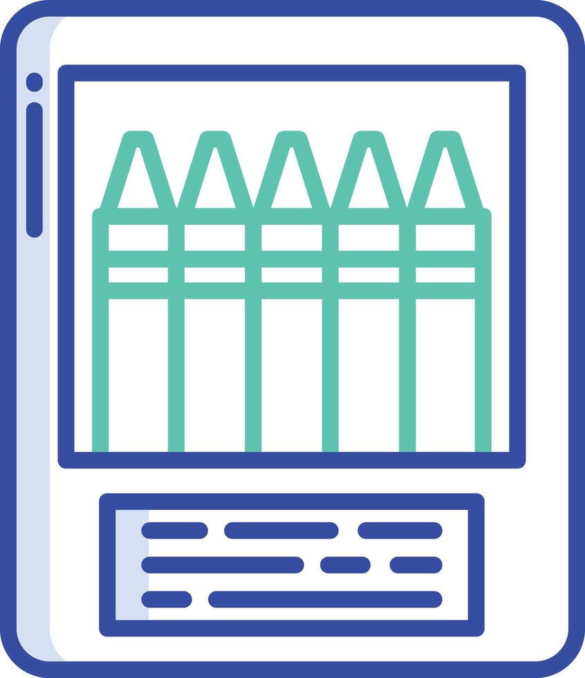Crayons outline color illustration vector