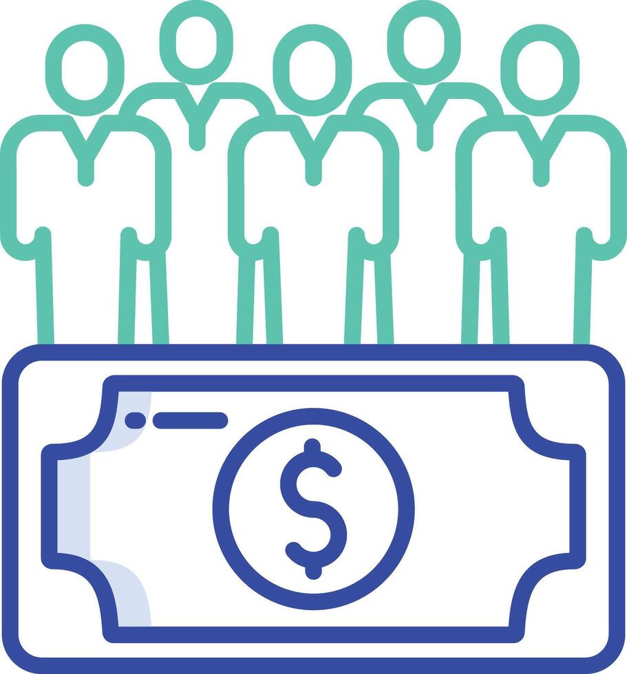 Wealth Community outline color illustration vector