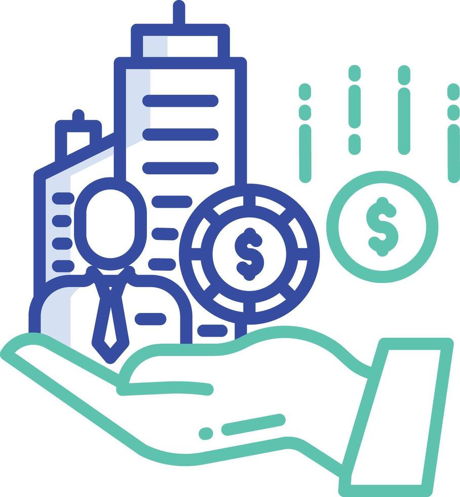 Portfolio Earning outline color illustration vector