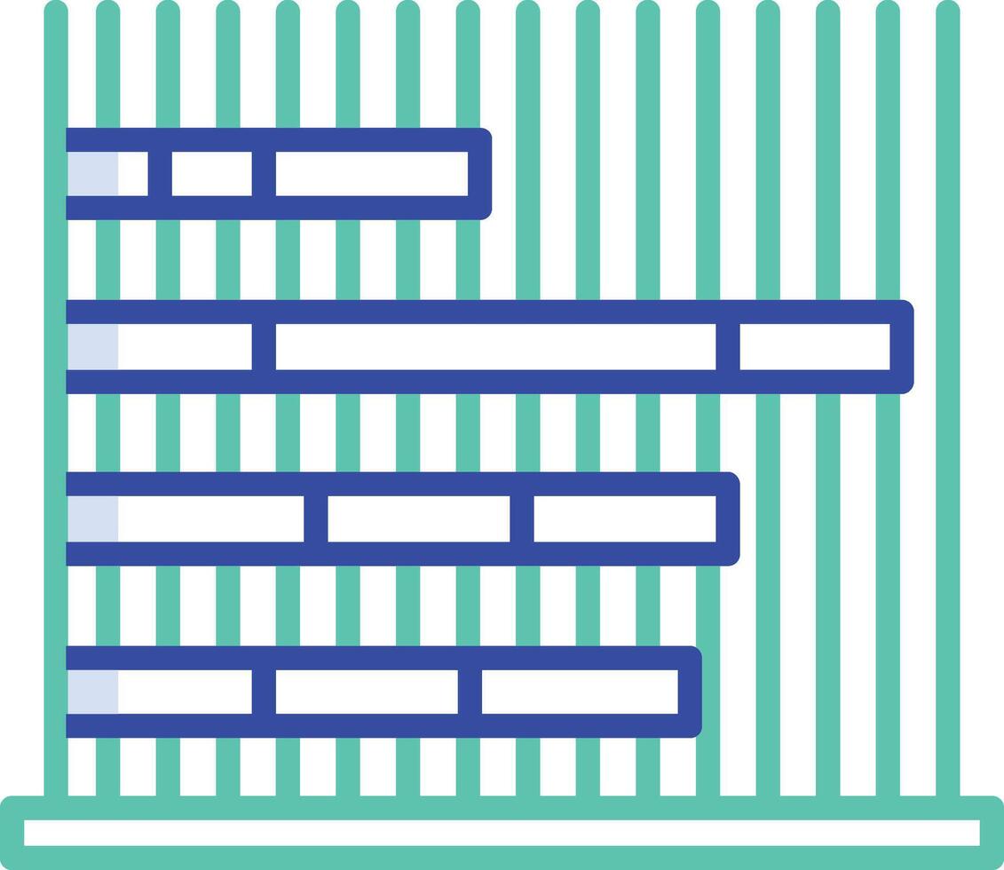 Stacked bar graph outline color illustration vector