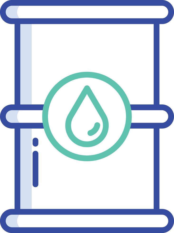 Oil Barrel outline color illustration vector
