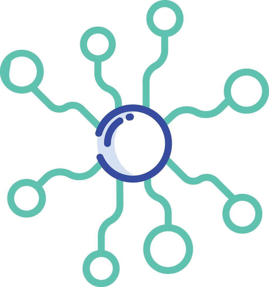 Connection outline color illustration vector