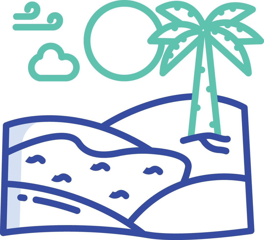 Oasis outline color illustration vector