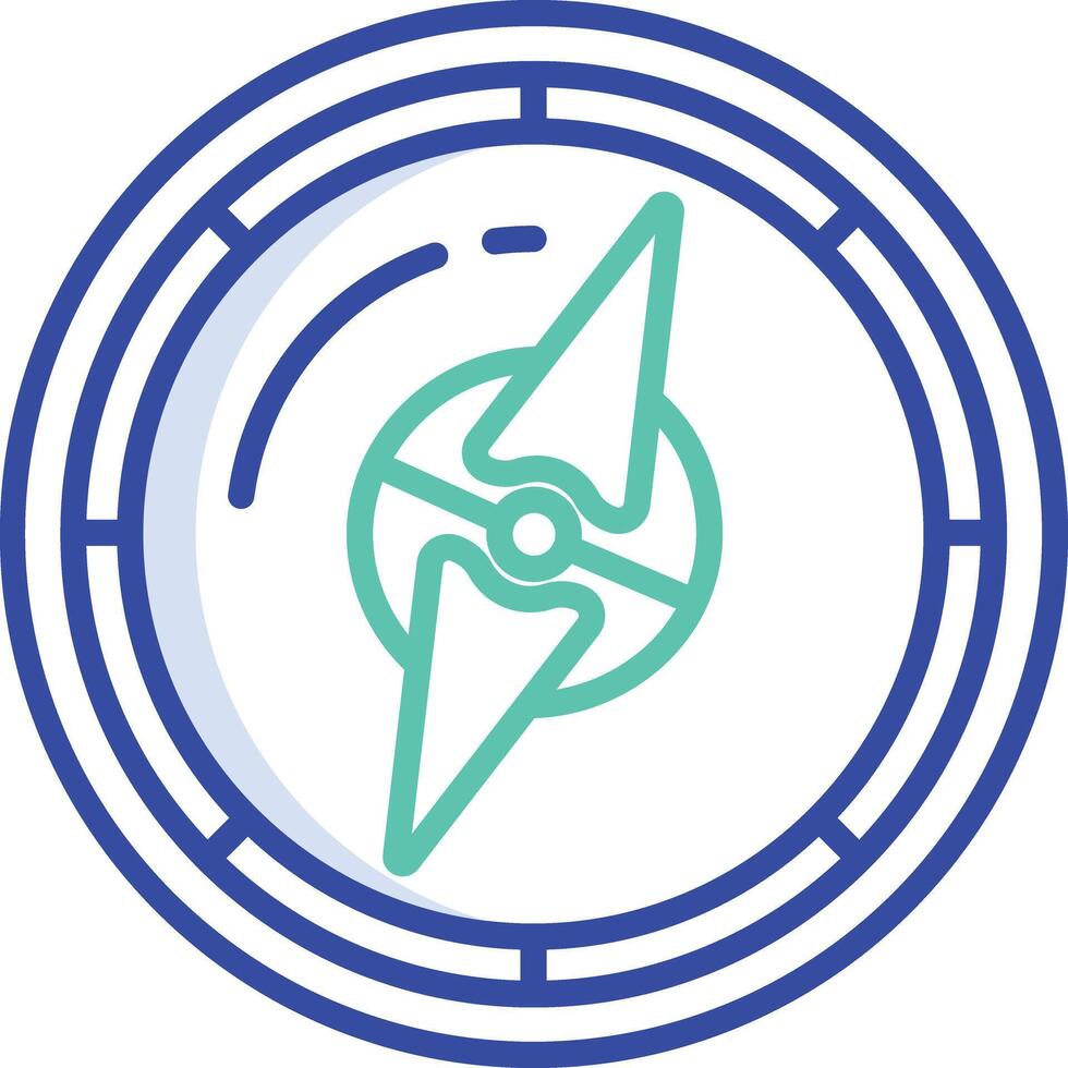 Compass outline color illustration vector