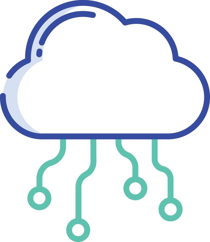 Cloud Computing outline color illustration vector