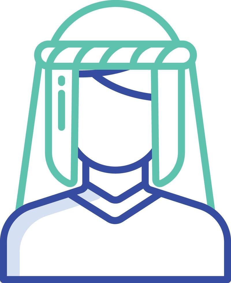 Bedouin outline color illustration vector