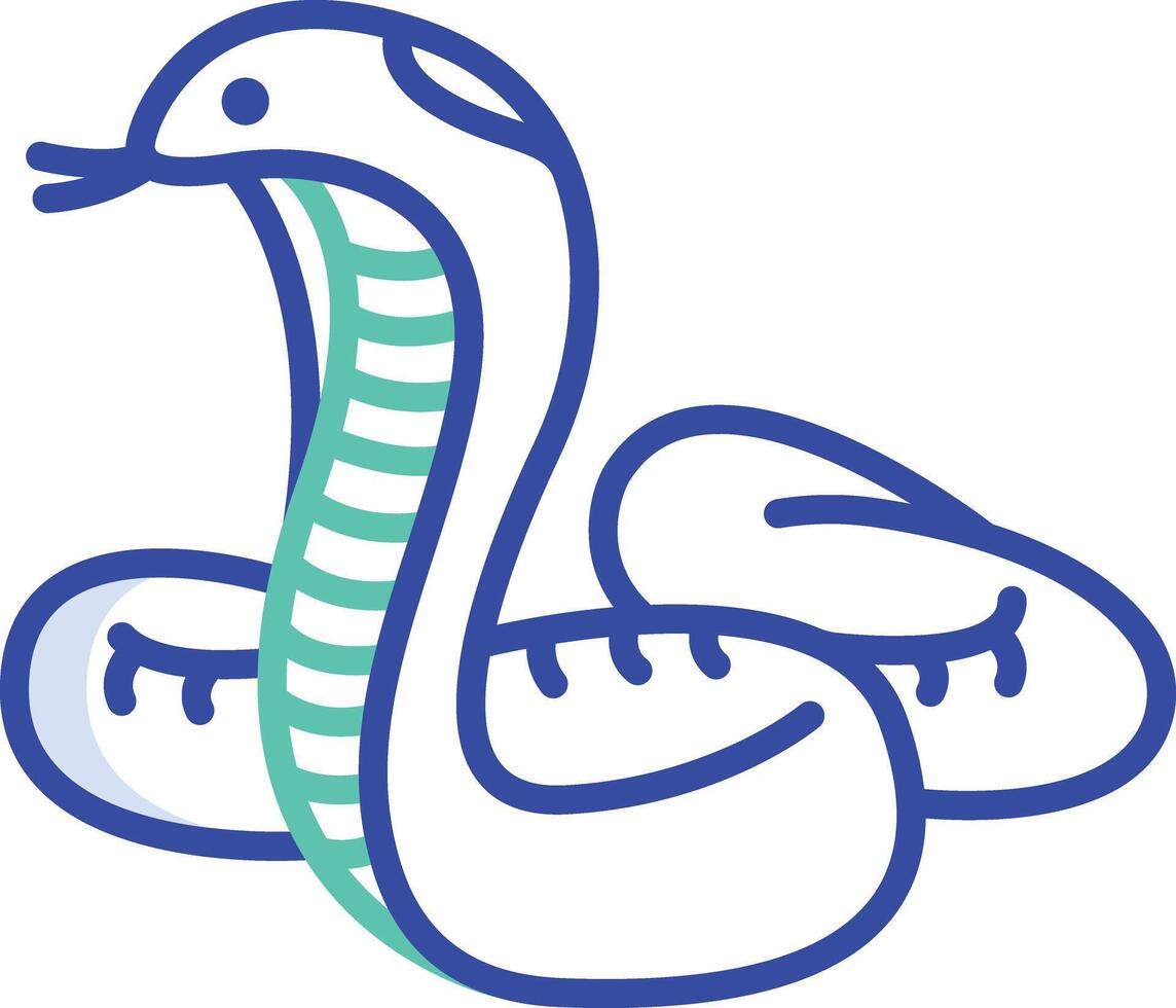 Cobra outline color illustration vector