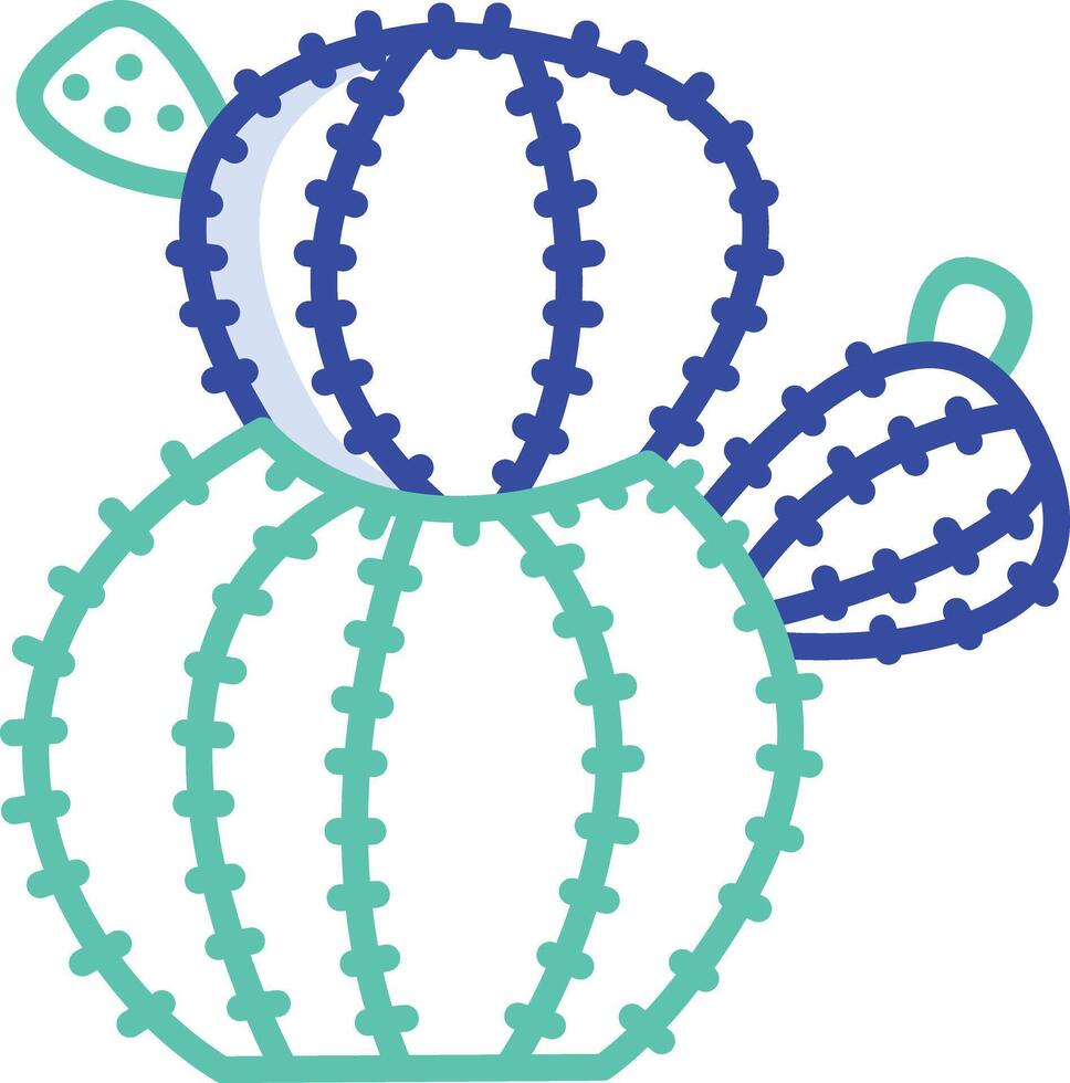 Cactus outline color illustration vector