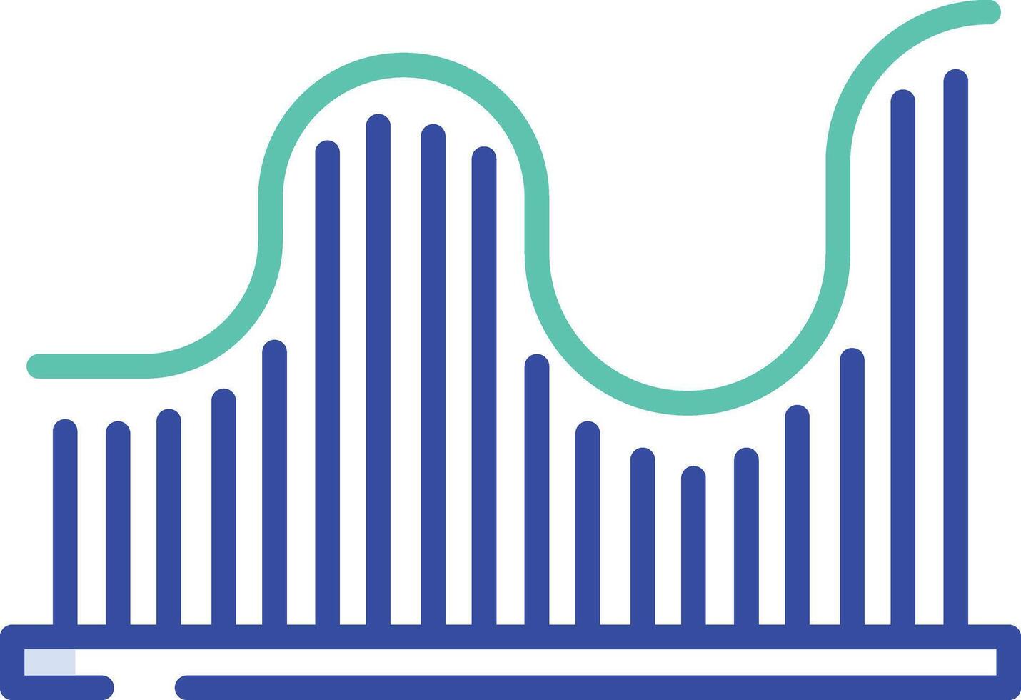 Line Graph outline color illustration vector