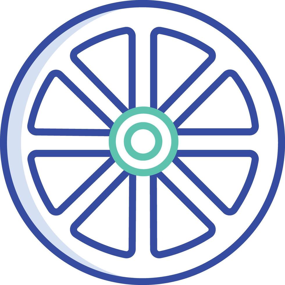 Wagon wheel outline color illustration vector