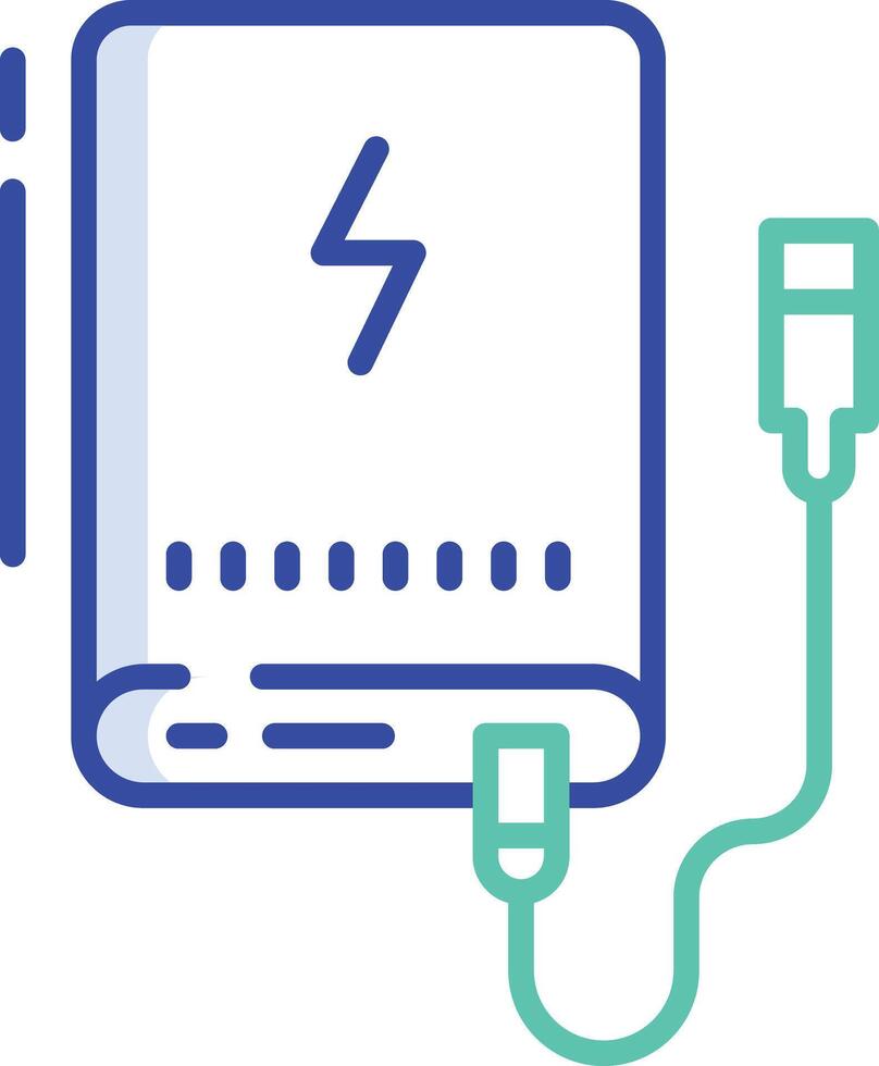 Power bank outline color illustration vector