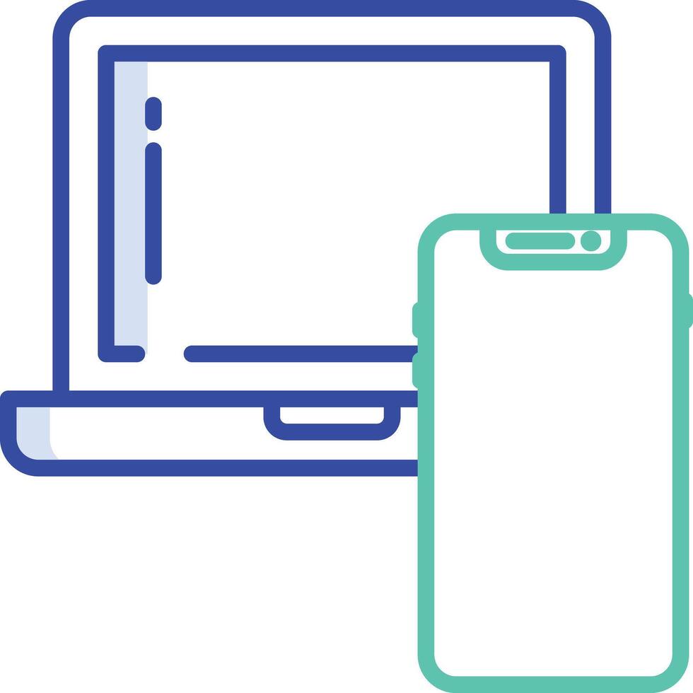 Devices outline color illustration vector