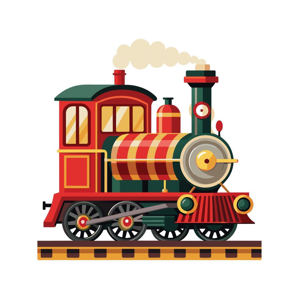 Retro style steam engine train illustration vector