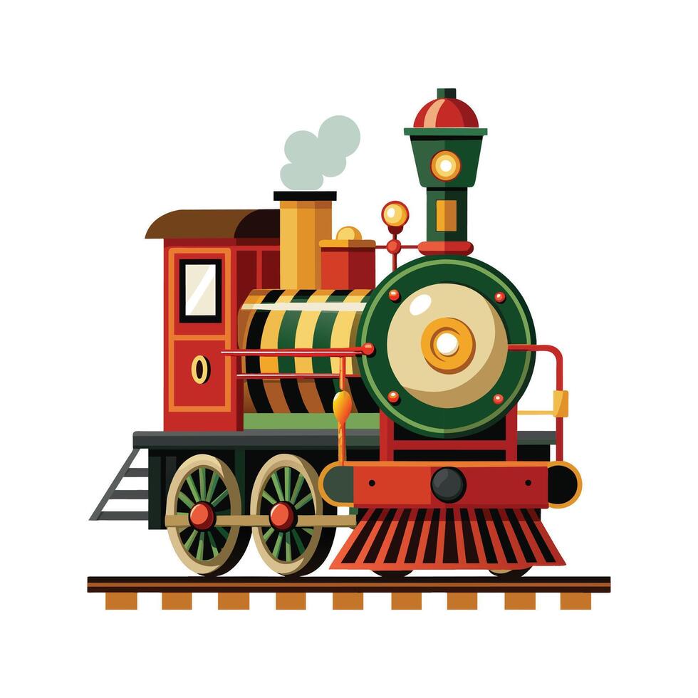 Retro style steam engine train illustration vector