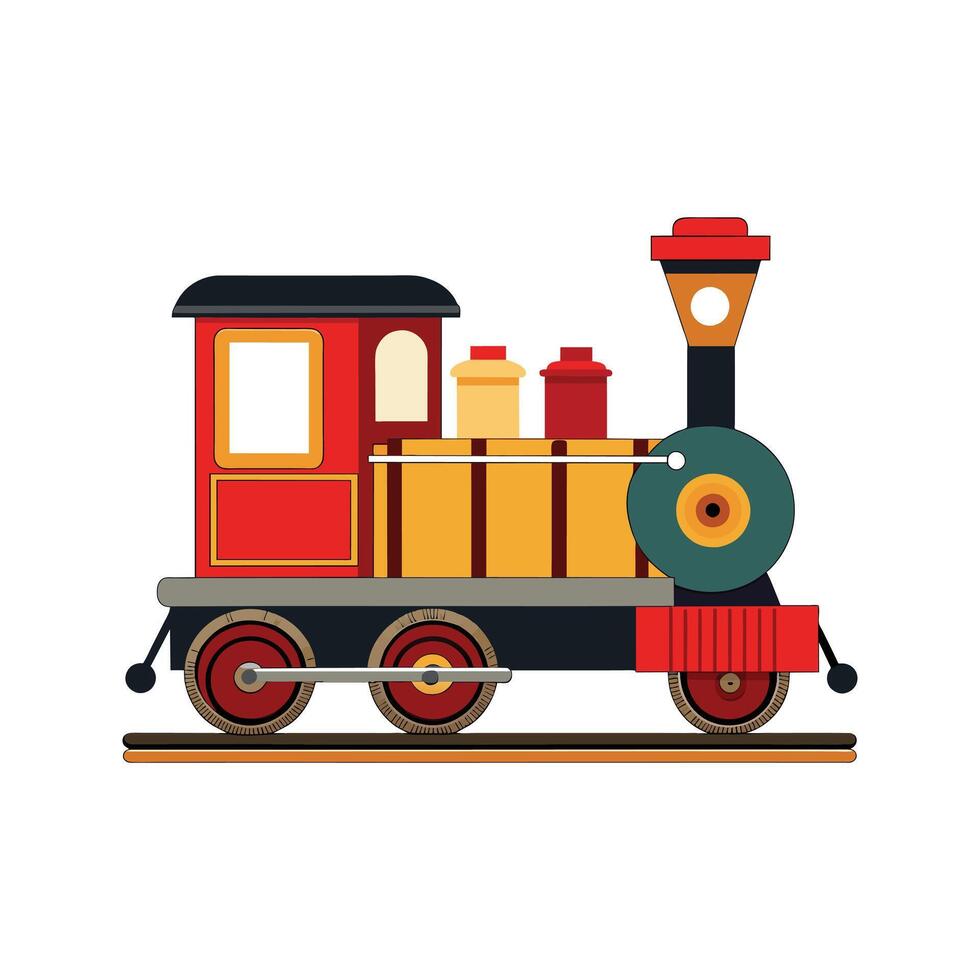 Retro style steam engine train illustration vector