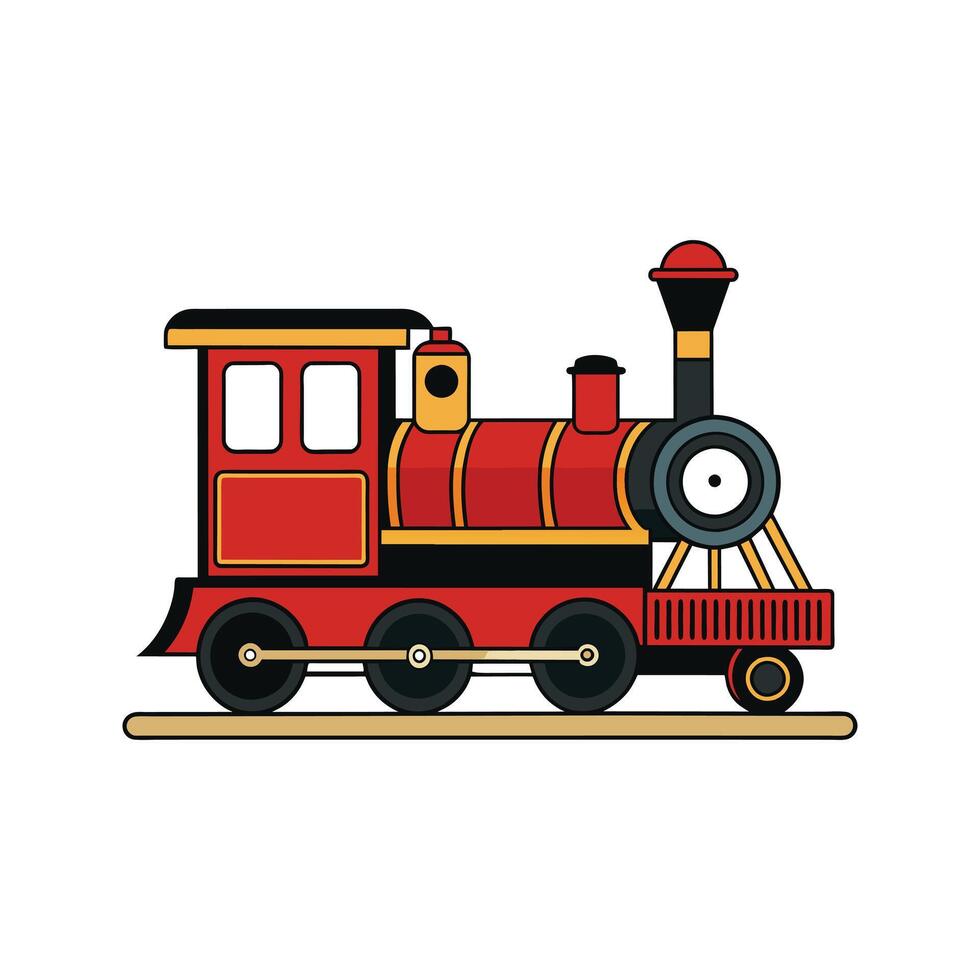 Retro style steam engine train illustration vector