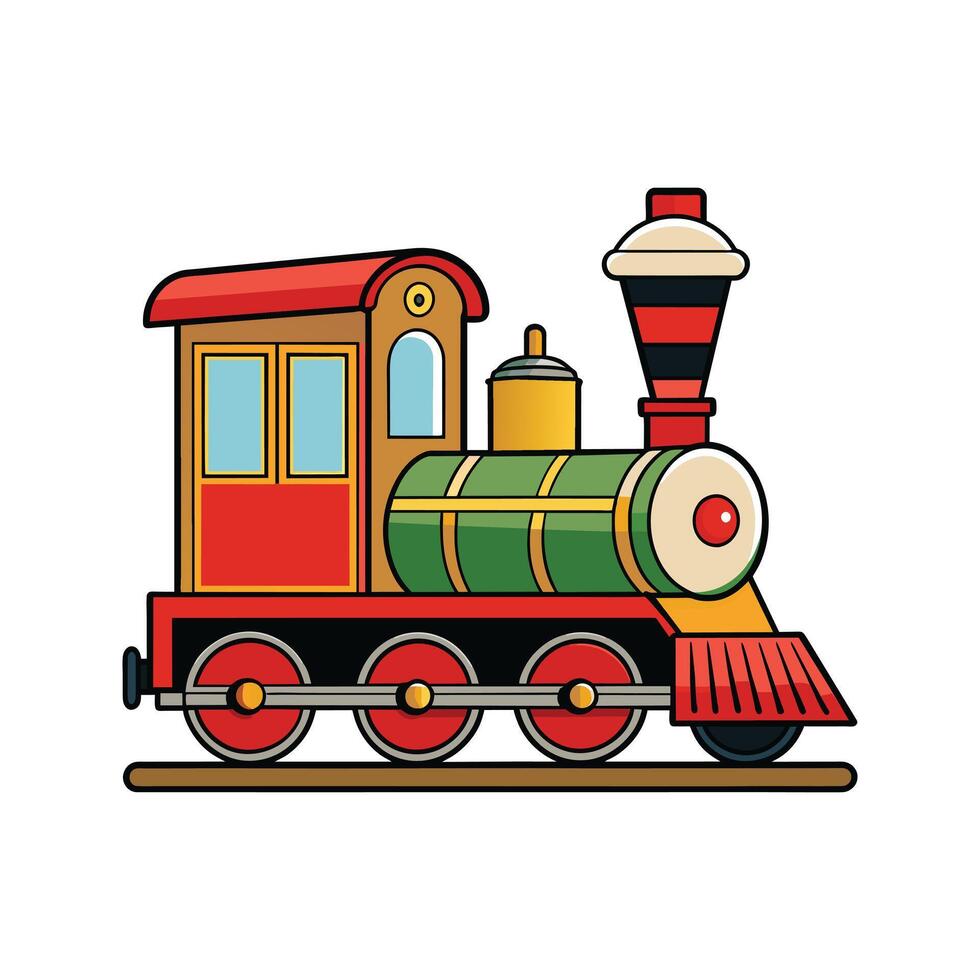 Retro style steam engine train illustration vector
