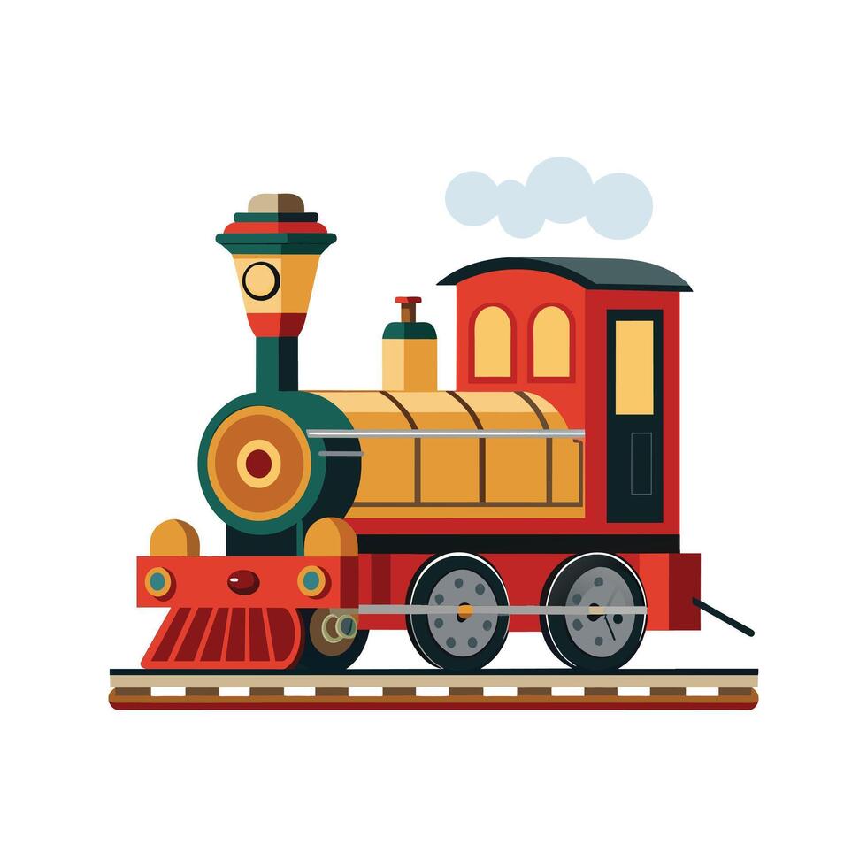 Retro style steam engine train illustration vector