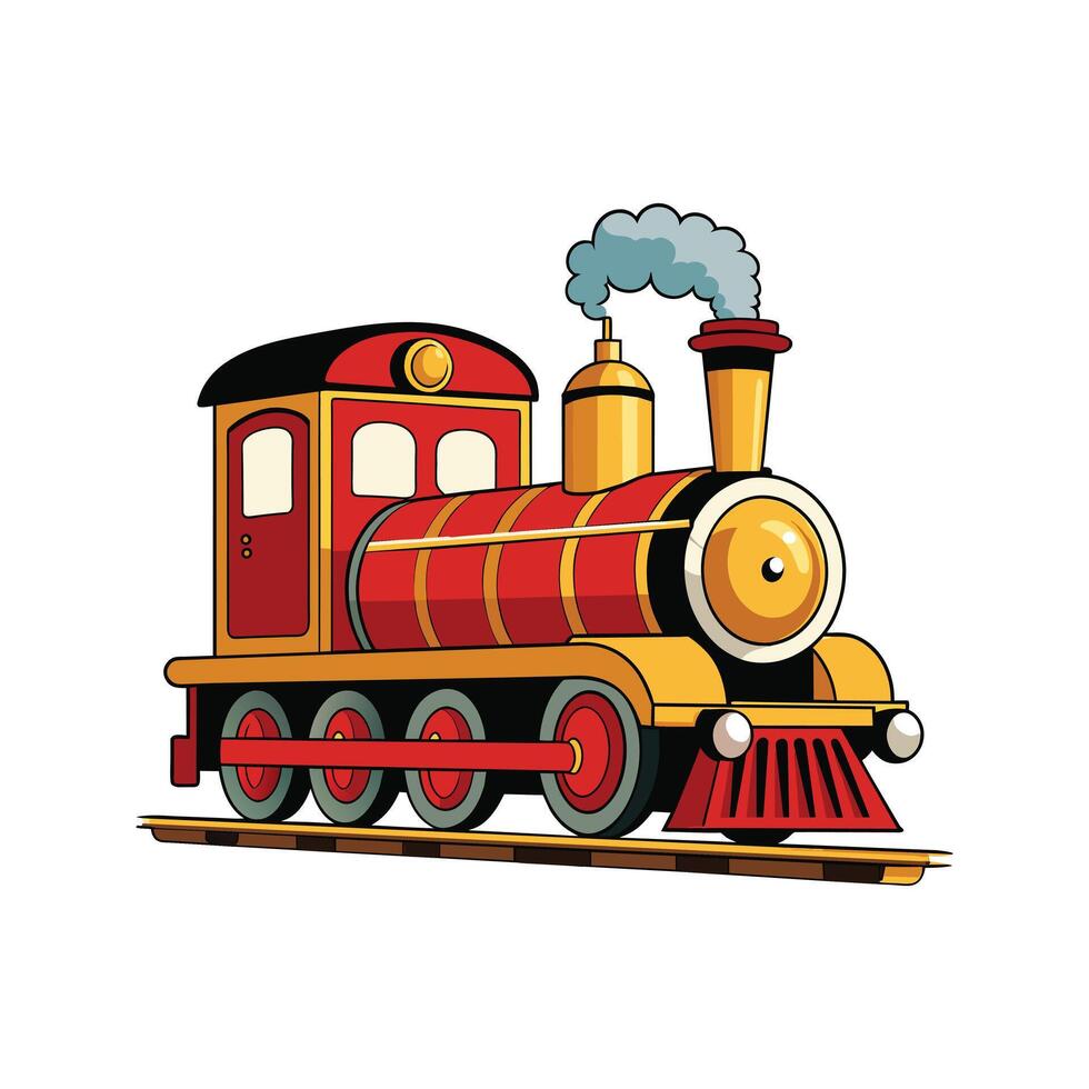 Retro style steam engine train illustration vector