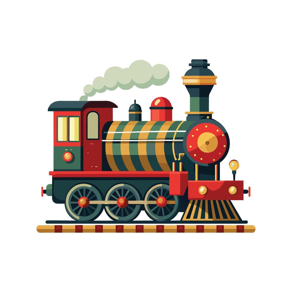 Retro style steam engine train illustration vector