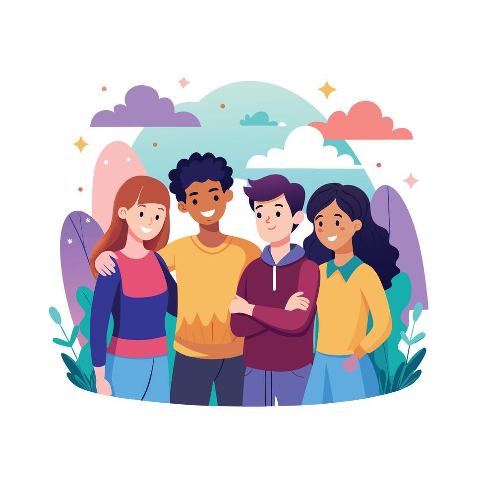 Friends Special, Love and Emotional Moment Illustration Concept for Friendship Day vector