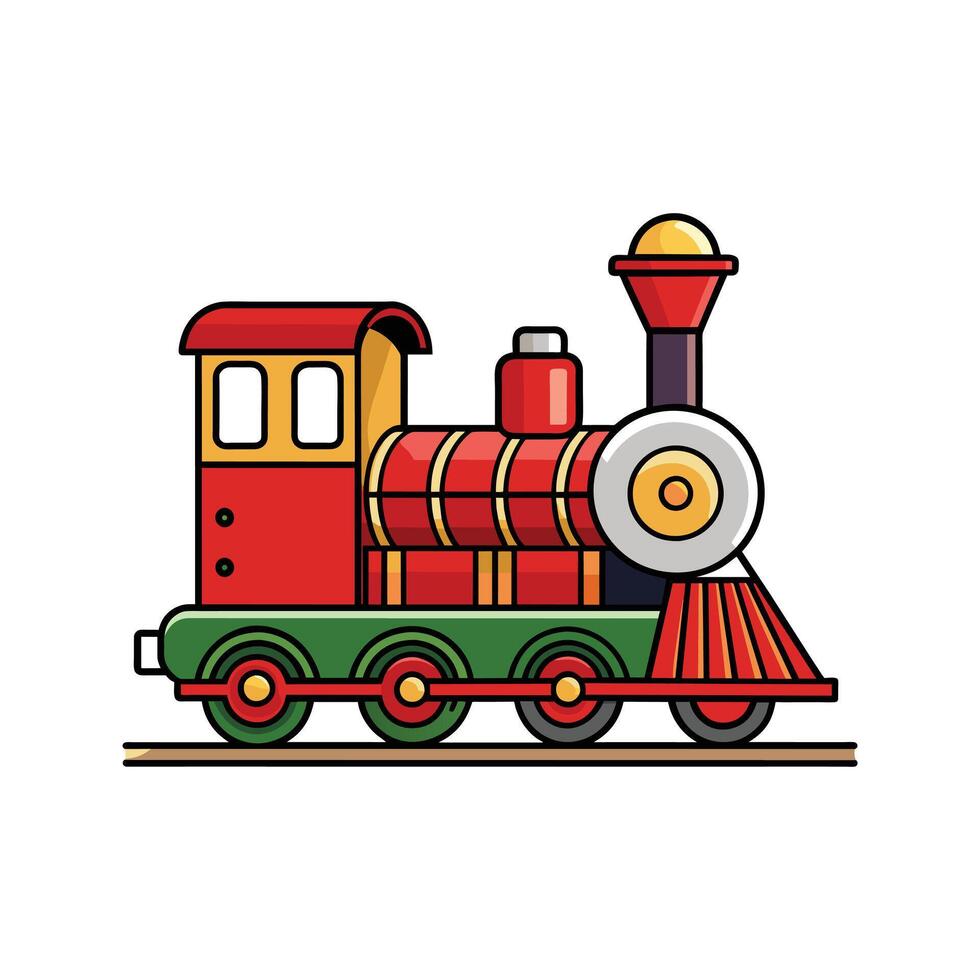 Retro style steam engine train illustration vector