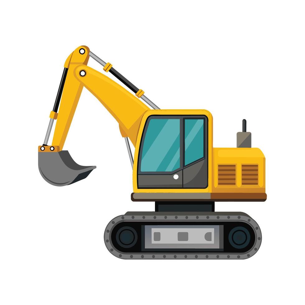 Realistic Construction Excavator illustration vector