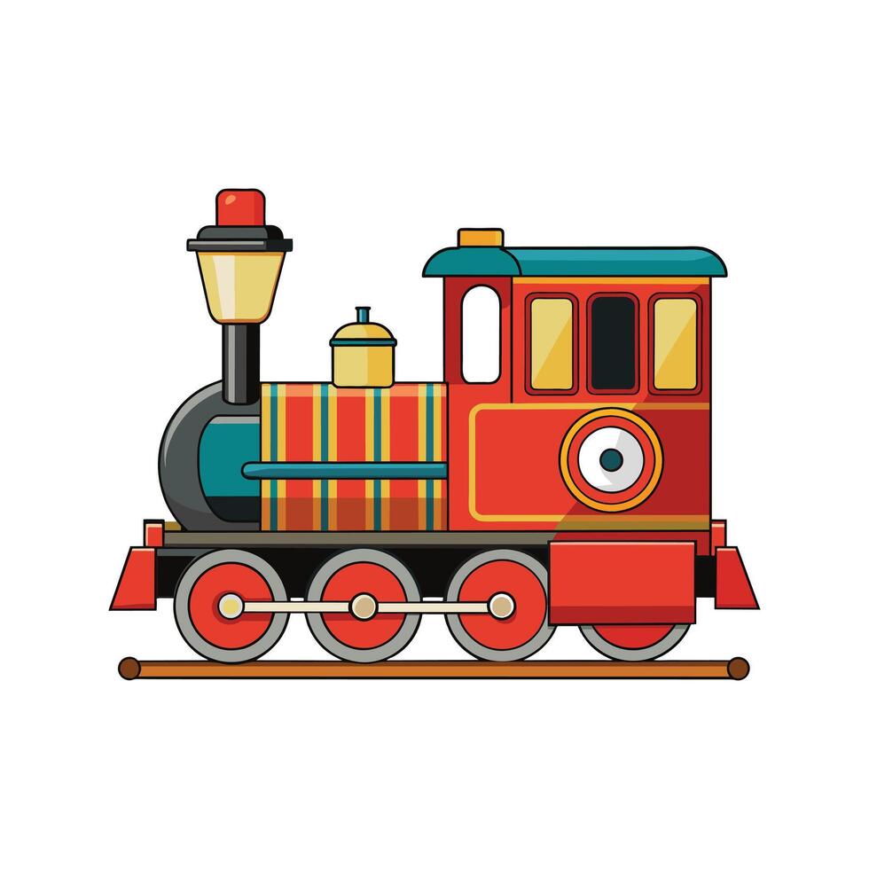 Retro style steam engine train illustration vector