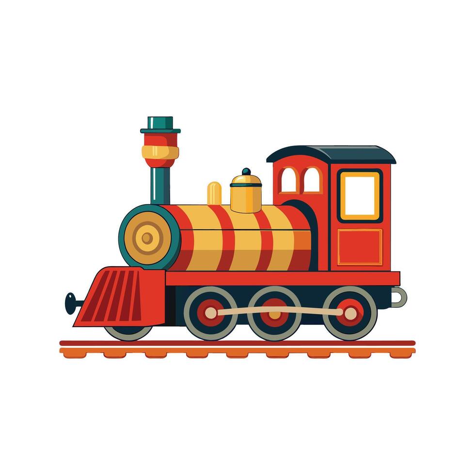 Retro style steam engine train illustration vector