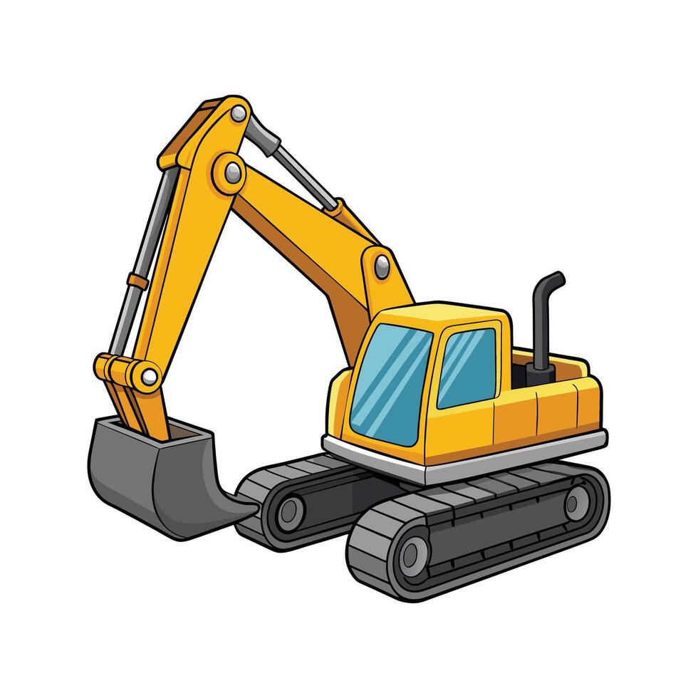 Realistic Construction Excavator illustration vector
