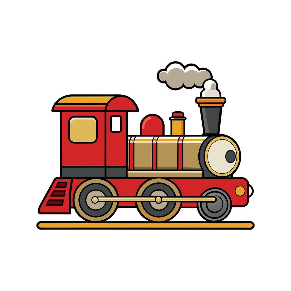 Retro style steam engine train illustration vector