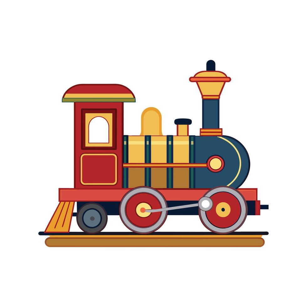 Retro style steam engine train illustration vector