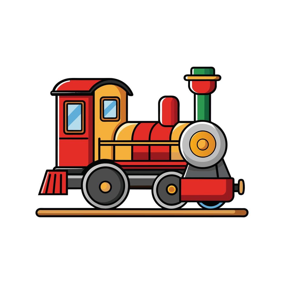 Retro style steam engine train illustration vector