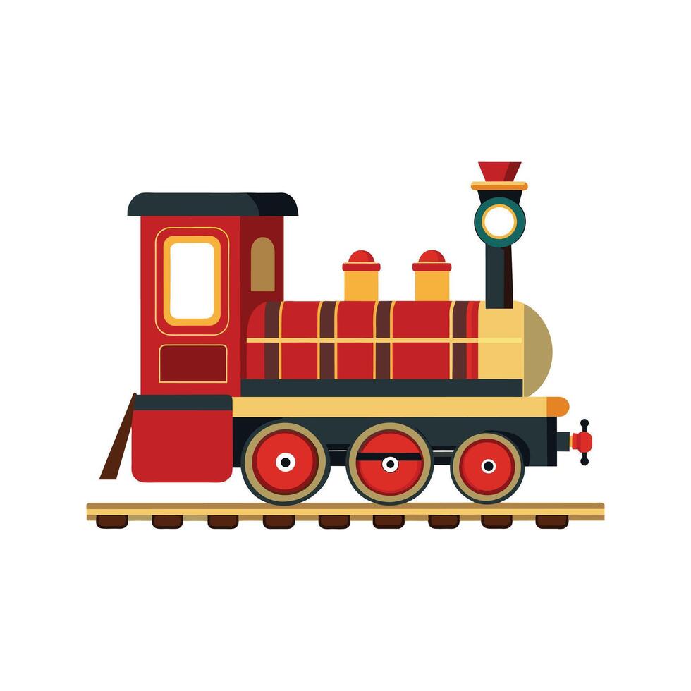 Retro style steam engine train illustration vector