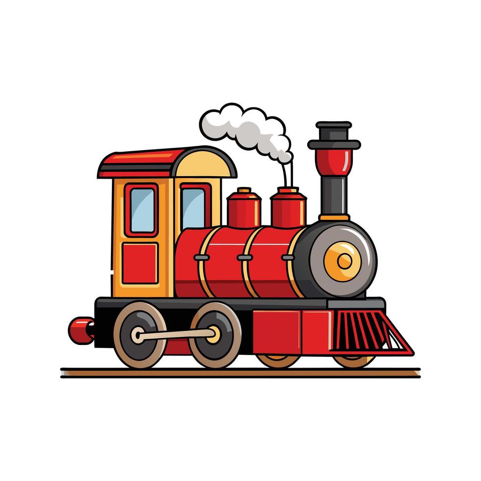 Retro style steam engine train illustration vector