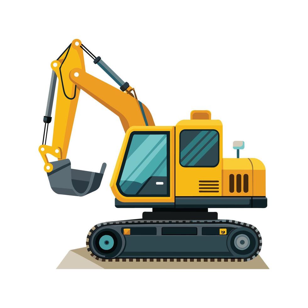 Realistic Construction Excavator illustration vector