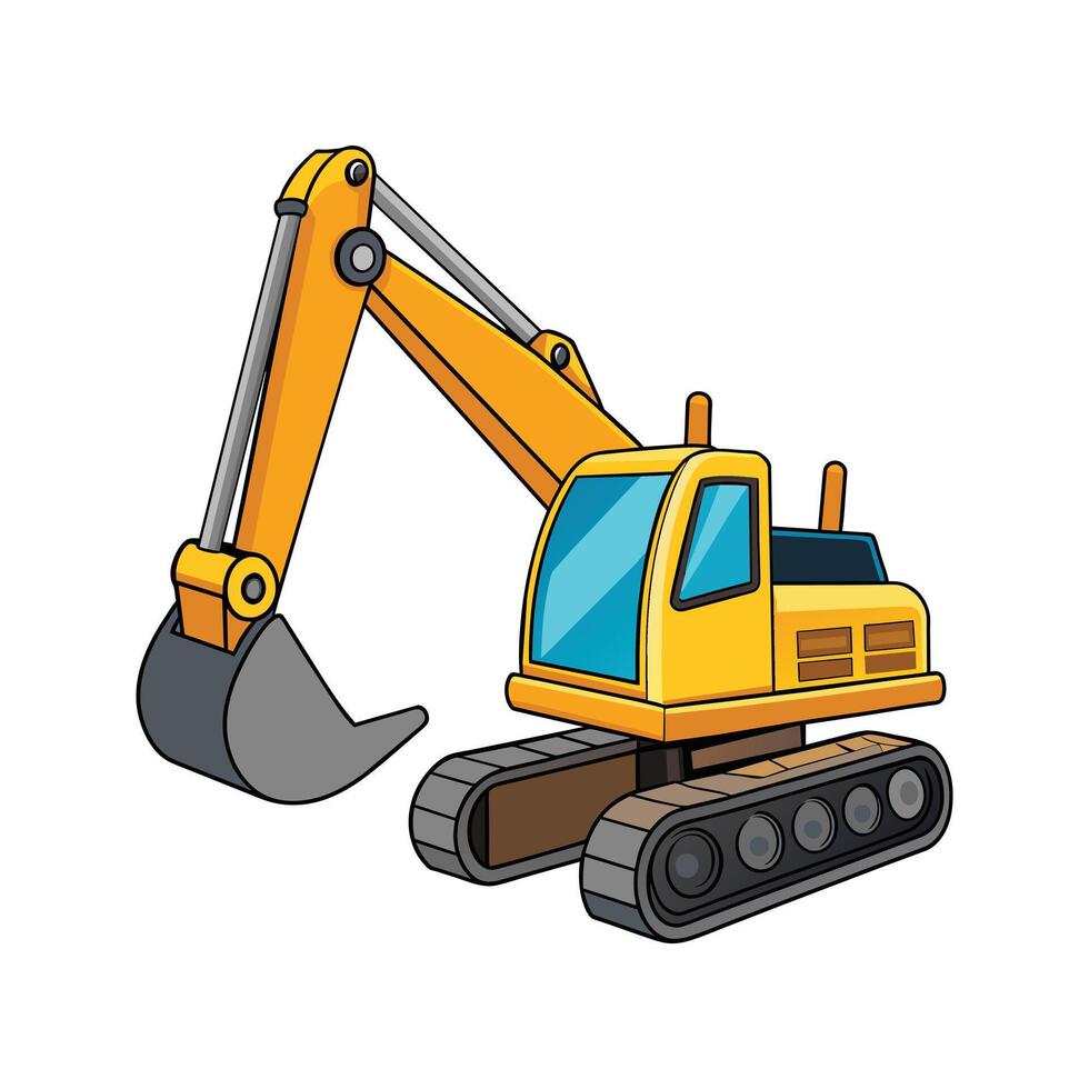 Realistic Construction Excavator illustration vector