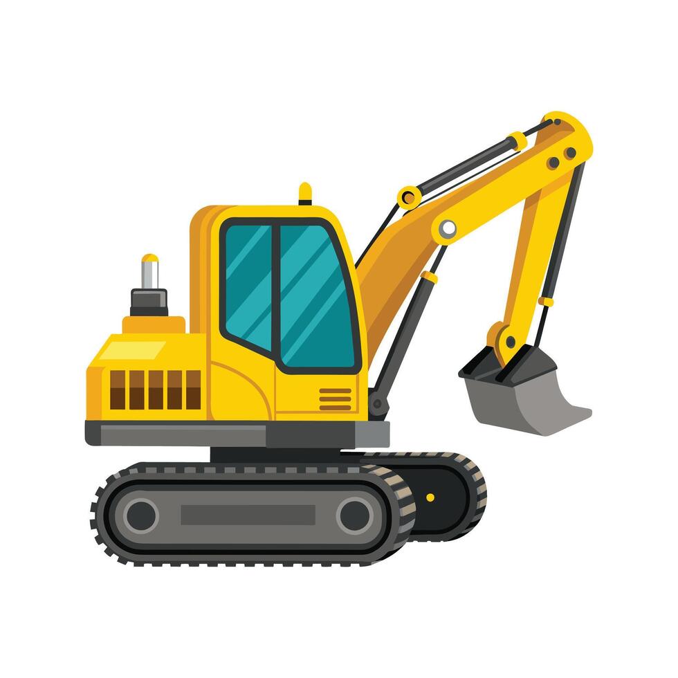 Realistic Construction Excavator illustration vector
