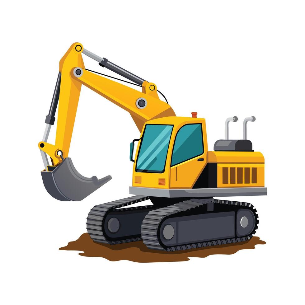 Realistic Construction Excavator illustration vector