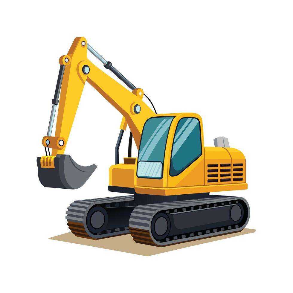 Realistic Construction Excavator illustration vector