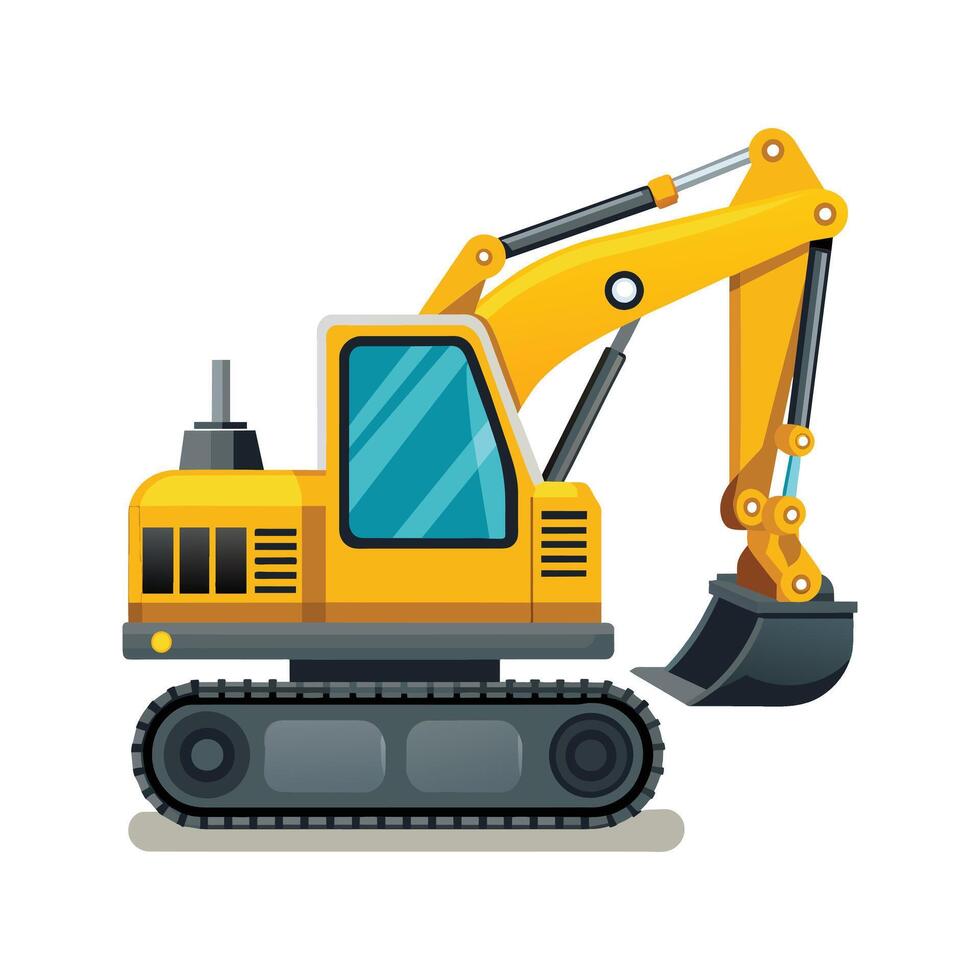 Realistic Construction Excavator illustration vector