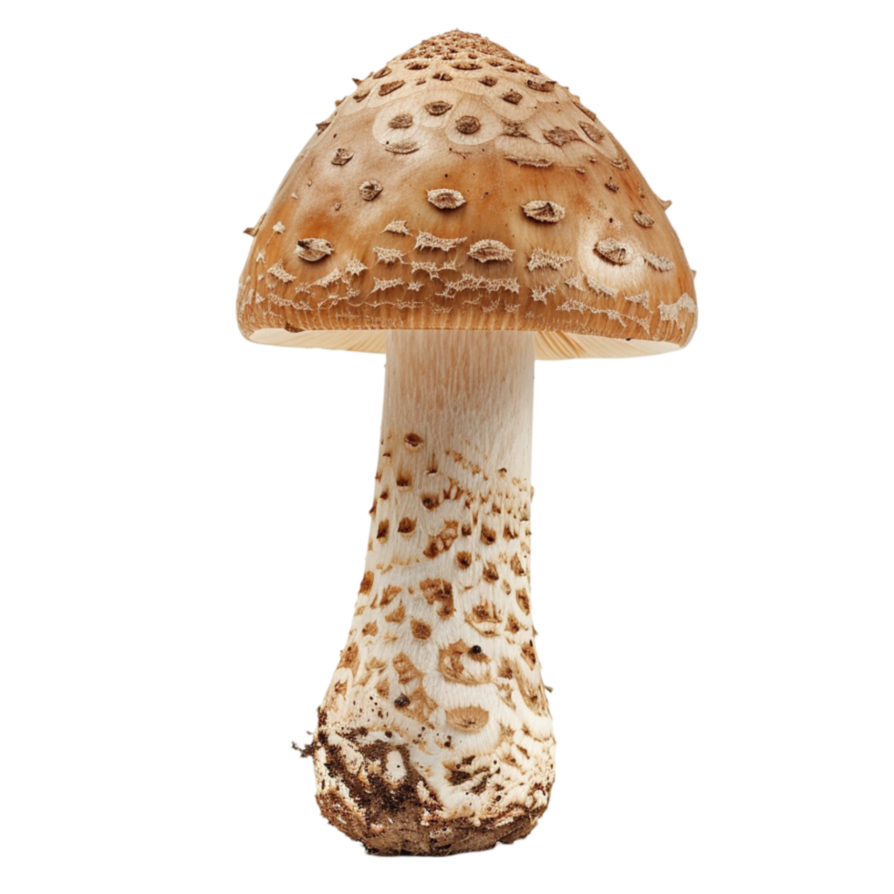 Amanita chrysoblema Pale Fungus with Spotted Cap Texture on Transparent background AI-Generative png