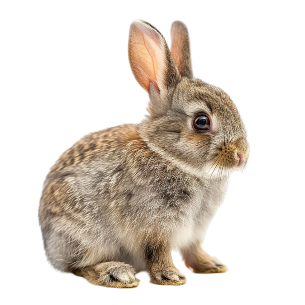 Rabbit Isolated on Transparent background AI-Generative png